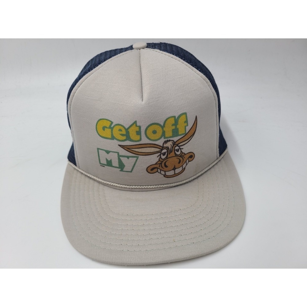 Vintage Get Off My Ass Donkey Mesh Trucker Snapback (Fits Small) Hat Cap Funny